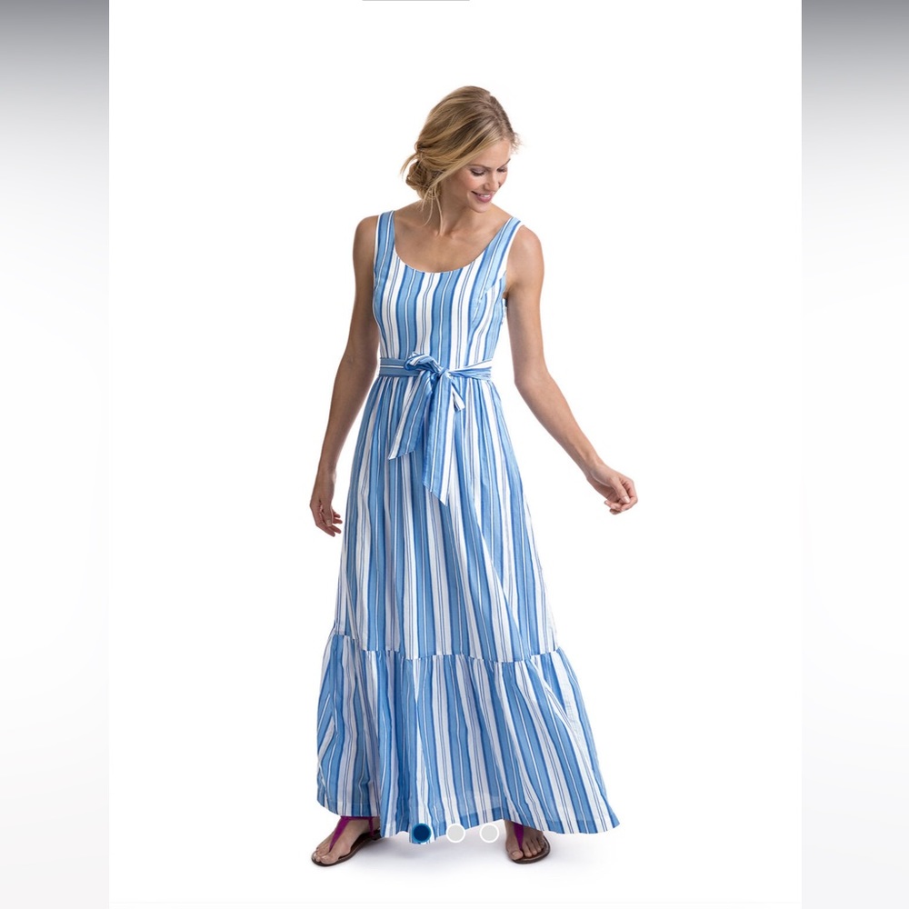 Vineyard Vines Ocean Stripe Tiered Maxi Dress